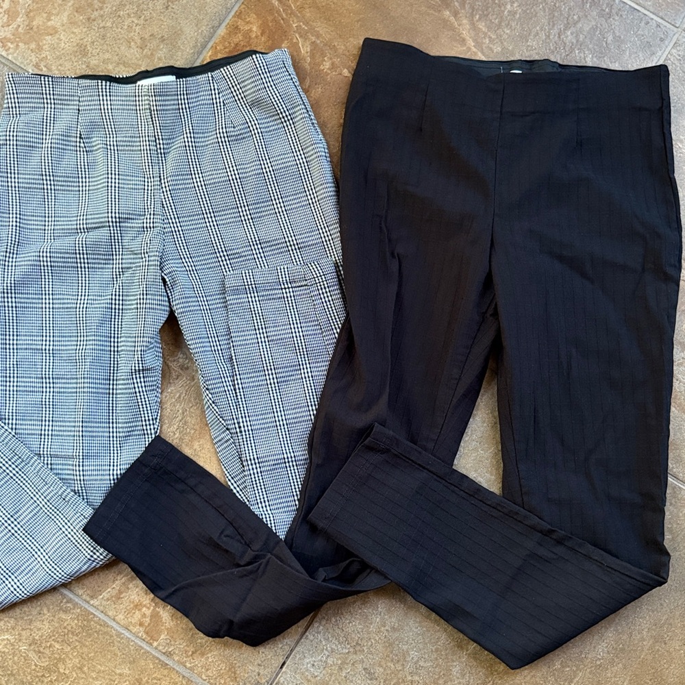 Calvin Klein size 8 ankle pants.   Black and black/white.  Like new!